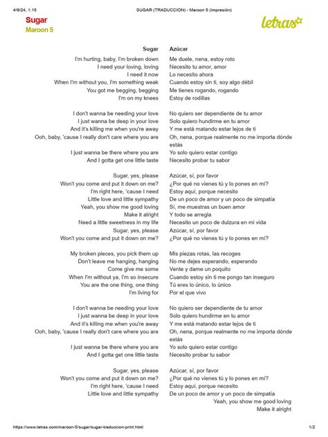 sugar traduccion|traduction sugar maroon 5.